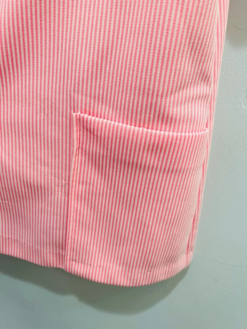 Vintage 70s Booth Bay Pink Striped Knit Cardigan Short Sleeve Pockets Cottage M